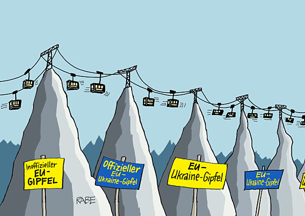 Im Sessellift zum Gipfeltreffen