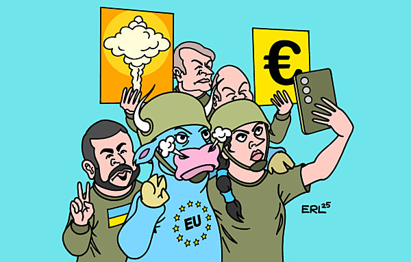 Selfie an Trump und Putin