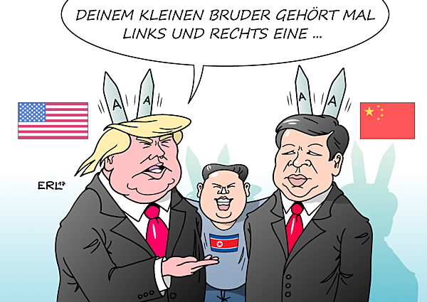 Trump Xi und Kim USA China Nordkorea