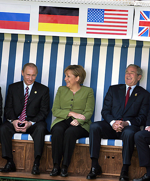 G8-Gipfel - Merkel Bush Putin