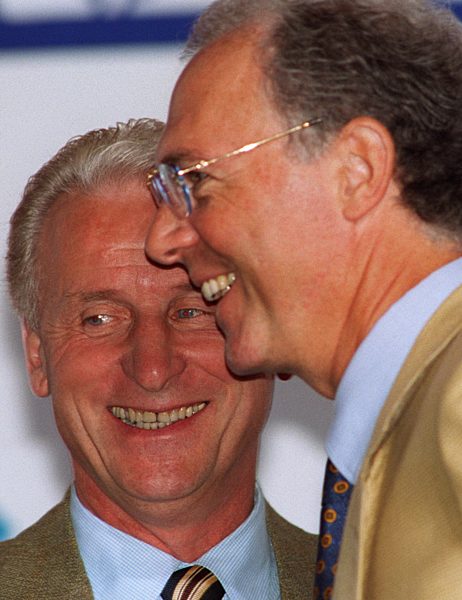 Bayern-Präsident und Bayern-Coach bester Laune