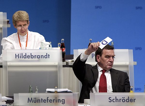 SPD-Parteitag: Hildebrandt und Schröder
