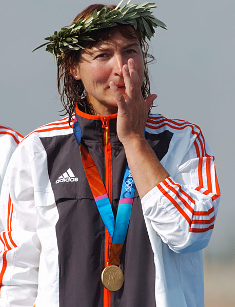 Birgit Fischer , weint bei Siegerehrung , Kanu Rennsport , Feature ...