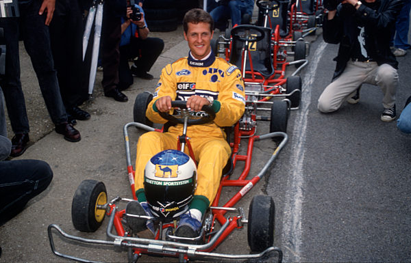 Michael Schumacher aktion in Kart auf der Kartbahn seines Vaters in Kerpen...