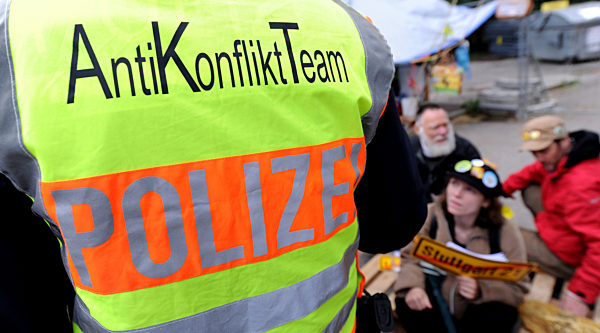 Baustellen-Blockade gegen Stuttgart 21