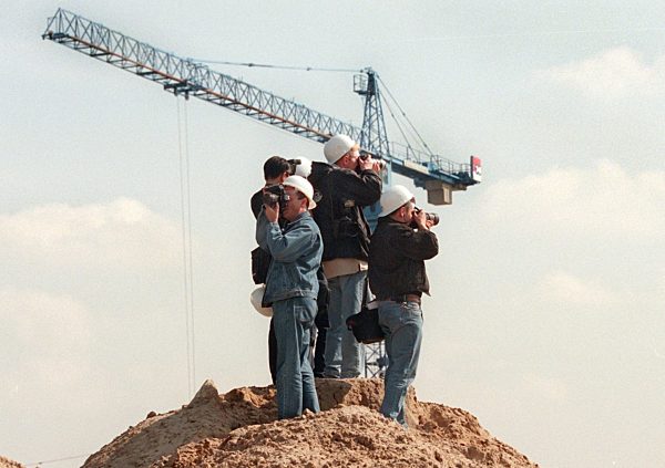 Fototermin auf Kanzler-Baustelle