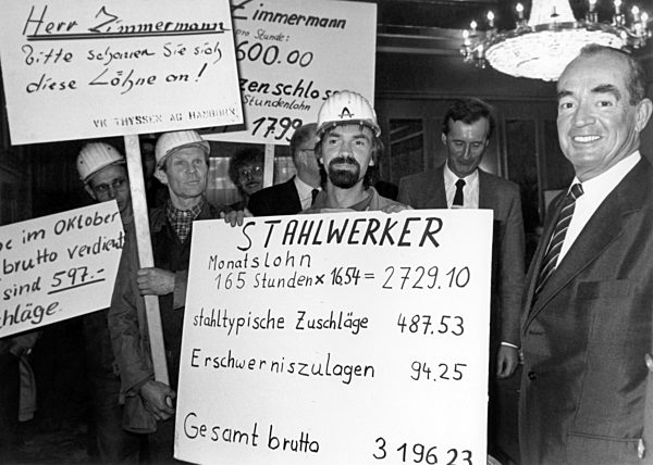Protests at the beginning of the negotiation round in the collective bargaining of the steel industry