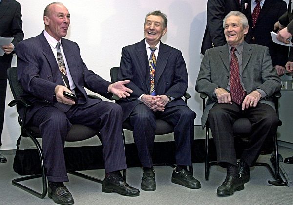 Fußball: Horst Eckel, Fritz Walter, Ottmar Walter