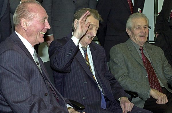 Fußball: Horst Eckel, Fritz Walter, Ottmar Walter