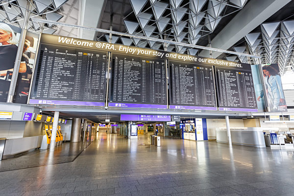 Empty Terminal 1 Frankfurt airport FRA during the Coronavirus Co