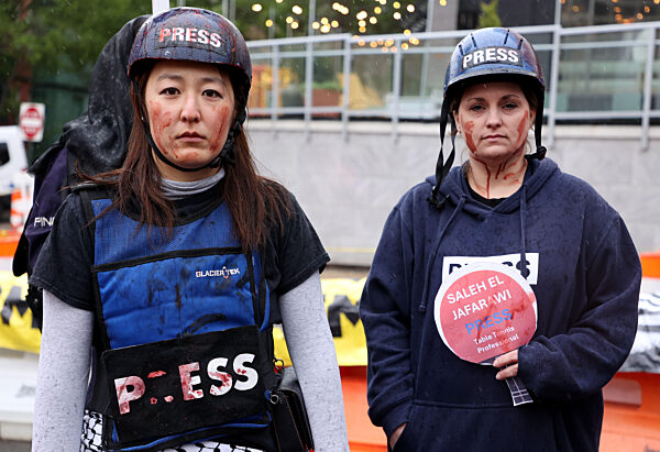 Protest outside the White House Correspondents' Dinner in DC
