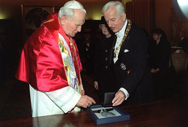 Pope John Paul II and Richard von Weizsacker