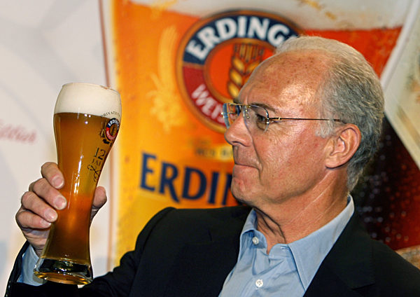 Franz Beckenbauer drinks Weissbier