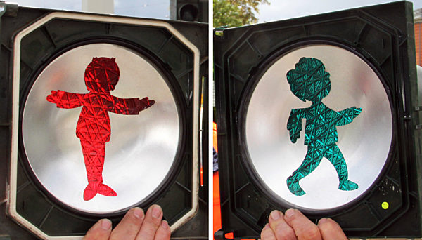 «Vater und Sohn» leuchten als Ampelmännchen