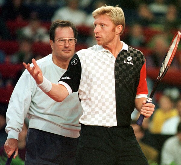 Tennis: Boris Becker mit Klaus Kinkel im Doppel