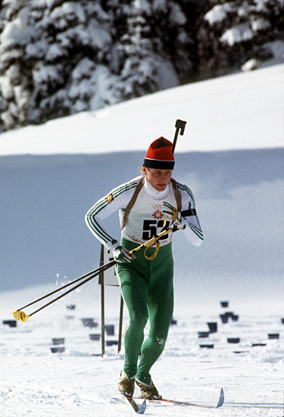 Sarajevo 1984: Biathlet Peter Angerer unterwegs zu Silber