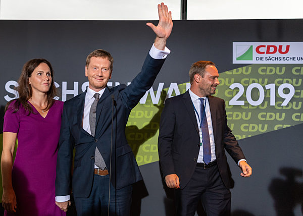 Landtagswahl Sachsen - Wahlparty CDU