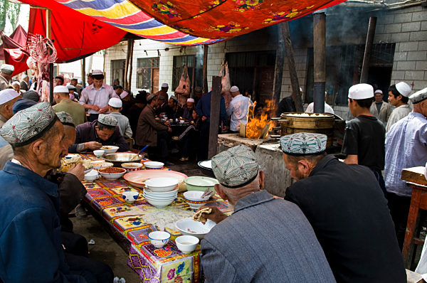 China Xinjiang, Tiermarkt in Kaschgar