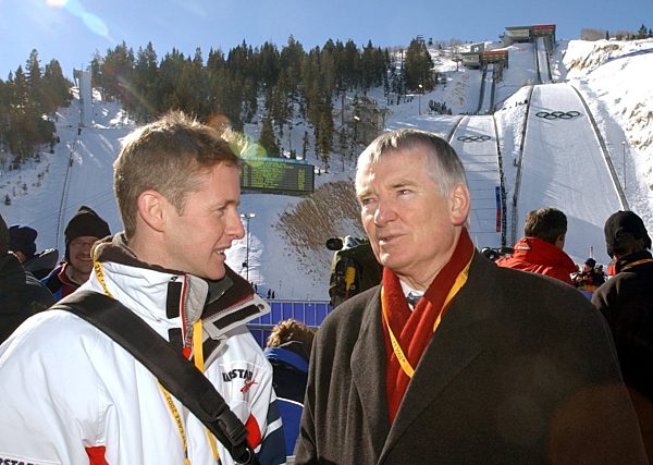 Salt Lake City 2002: Otto Schily und Jens Weissflog