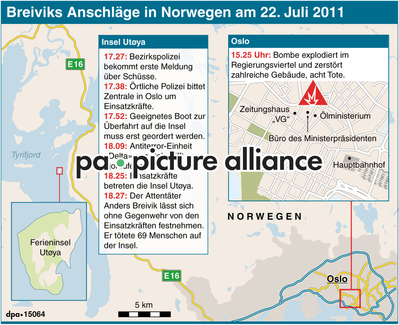 Breiviks Anschläge in Norwegen am 22. Juli 2011 (Wiederholung)  (22.07.2016)