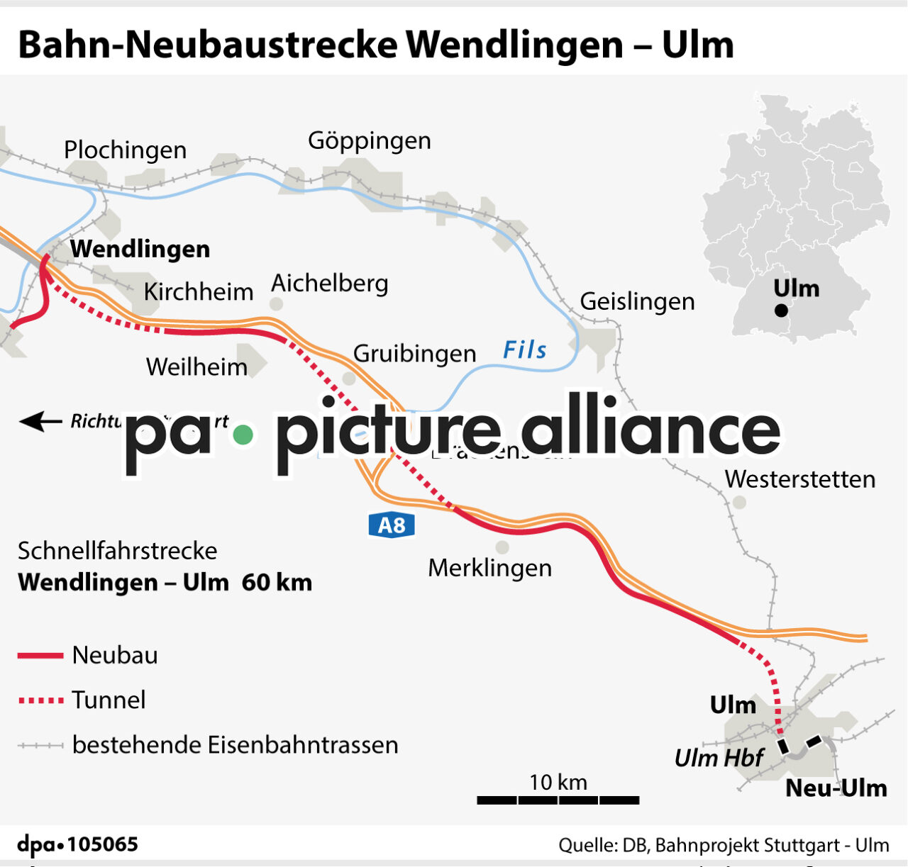 Bahn-Neubaustrecke Wendlingen - Ulm (09.12.2022)