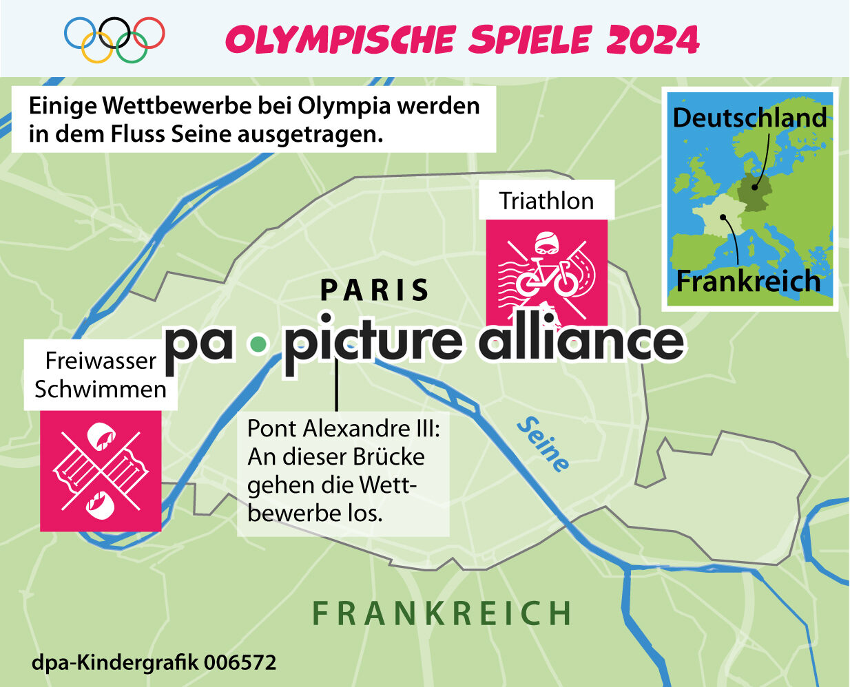 Kindergrafik: Olympische Spiele 2024 (16.07.2024)