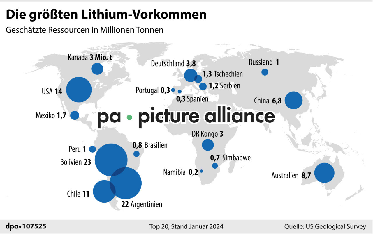 Die größten Lithium-Vorkommen (19.07.2024)