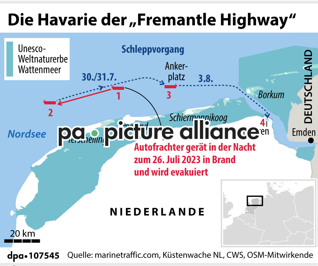 Die Havarie der "Fremantle Highway" (25.07.2024)