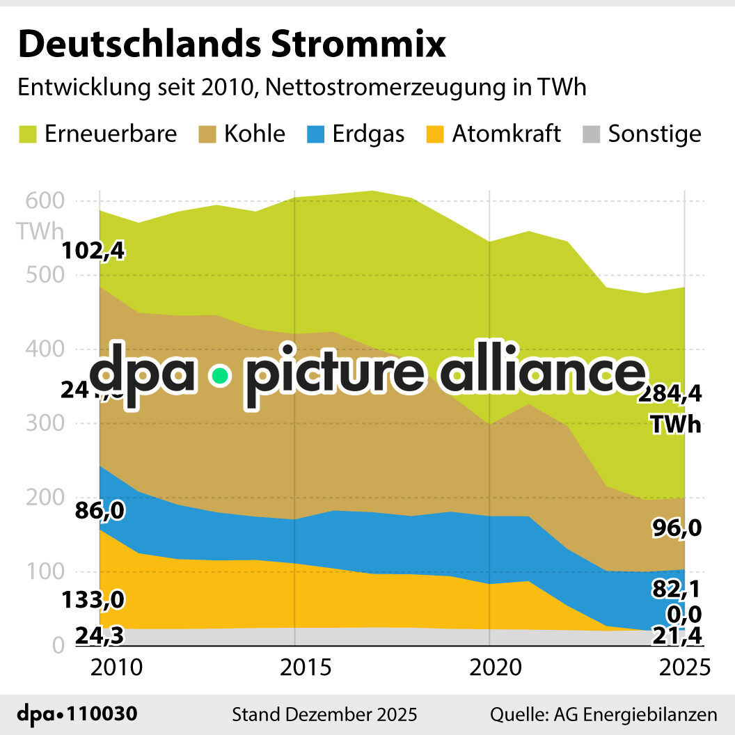 Deutschlands Strommix (16.01.2026)