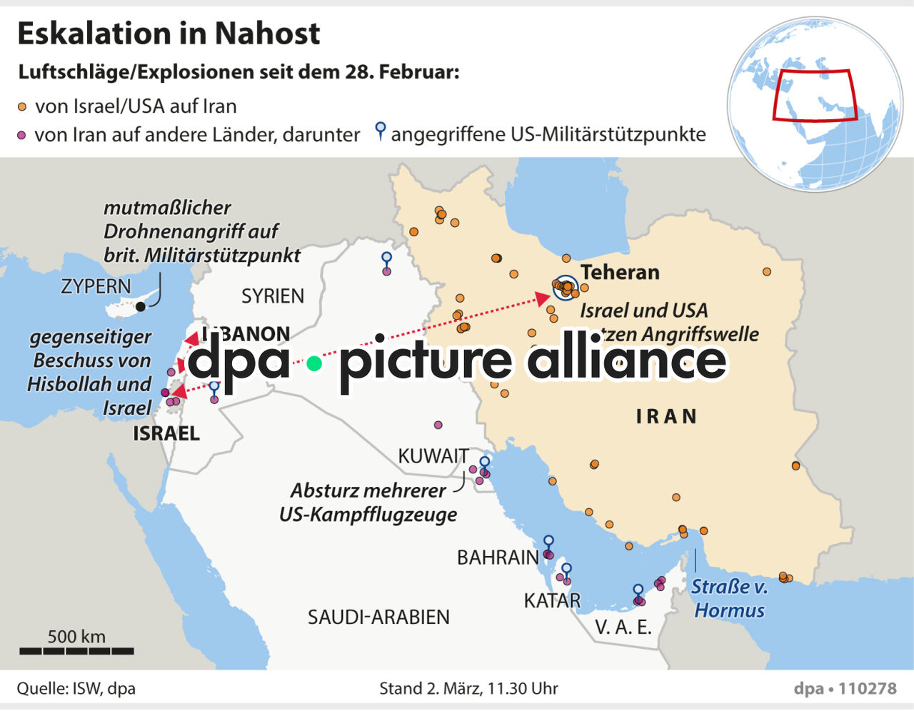 Eskalation in Nahost (02.03.2026)