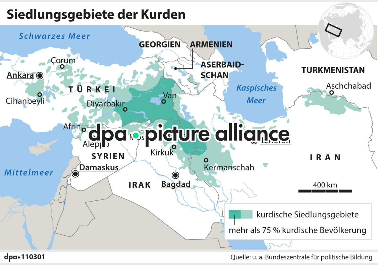Siedlungsgebiete der Kurden (06.03.2026)