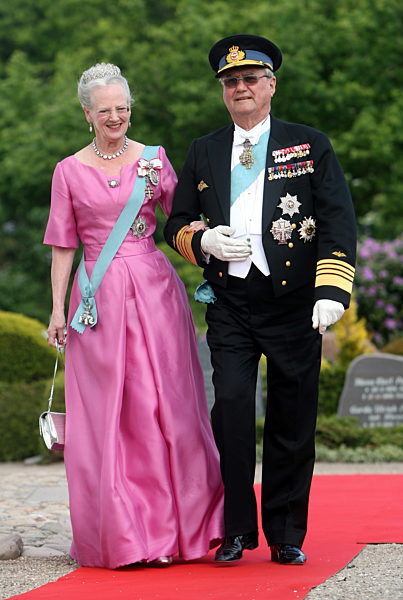 Queen Margrethe of Denmark and her husband Prince Henrik arrive at the...