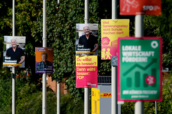 Wahlplakate zur Kommunalwahl 2025 in NRW