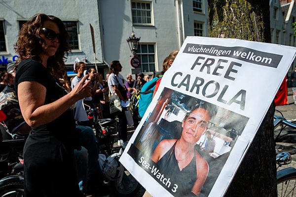 Demonstration In Support Of Carola Rackete In Amsterdam