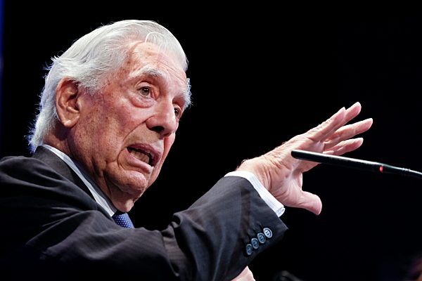 Mario Vargas Llosa Presents His New Book 'Tiempos Recios'