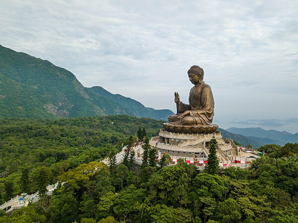 Ngong Ping Monastery And Lantau Peak On Buddha's Birthday
