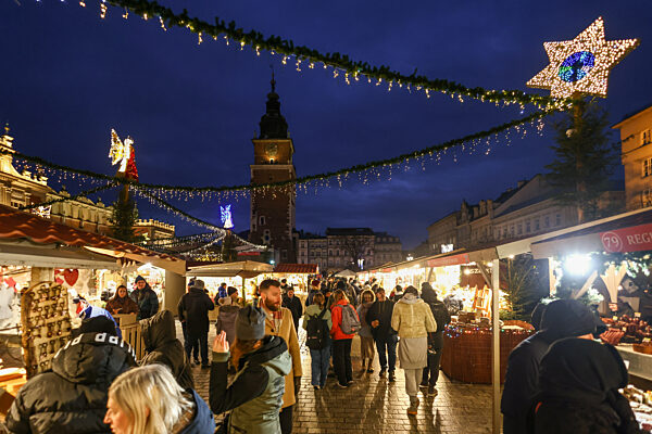 Christmas Decorations In Krakow, Poland
