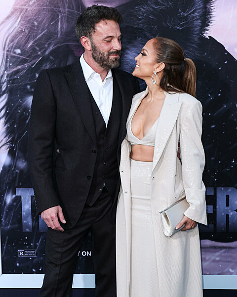 Ben Affleck and wife Jennifer Lopez arrive at the Los Angeles Premiere Of Netflix's 'The Mother'