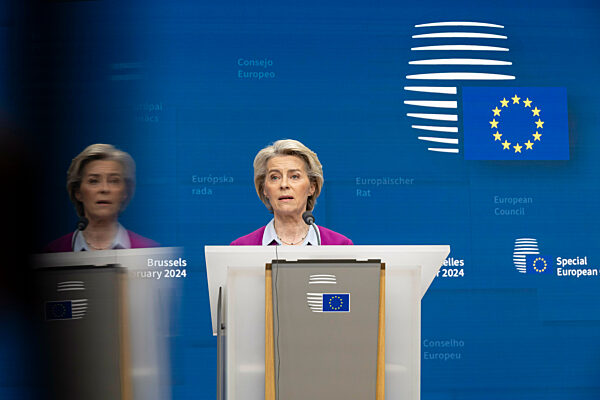 Ursula Von Der Leyen President Of The European Commission Press Conference After Special EU Summit