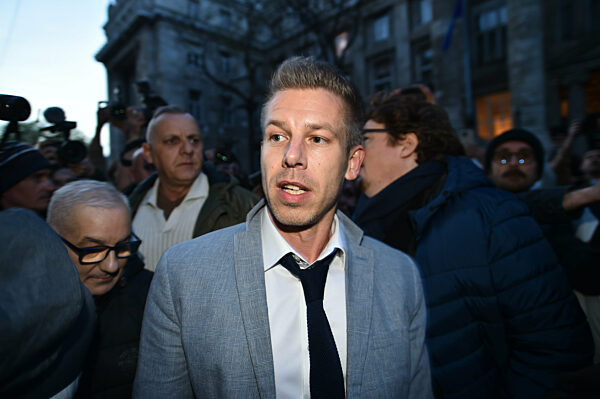 Protestors Gather In Budapest After Peter Magyar Released A Voice Recording Of The Former Justice Minister.