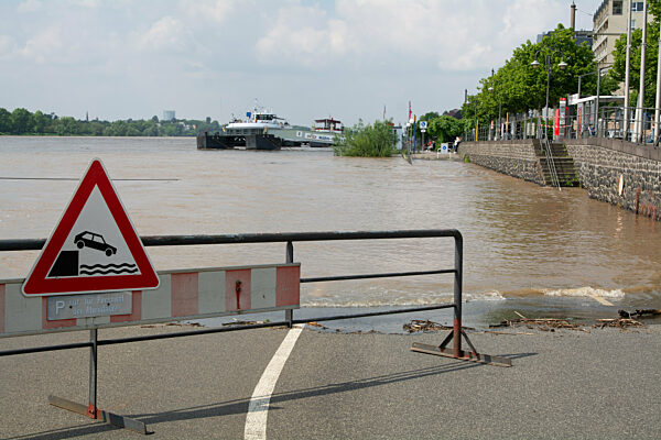 Rhine River Rise  In And Around Bonn After Heavy Rainfall In Saarland