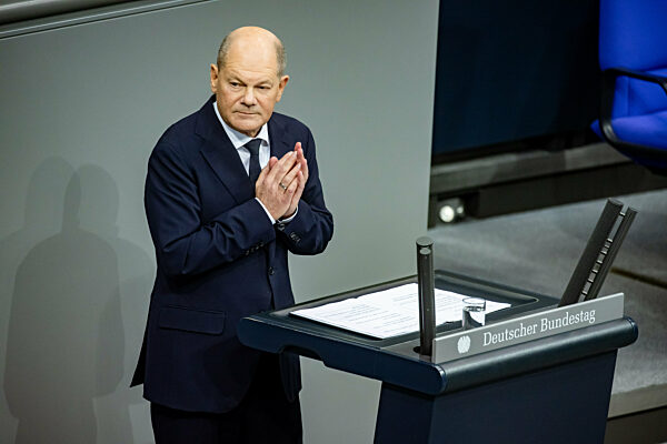 German Chancellor holds a Government Declaration in Bundestag