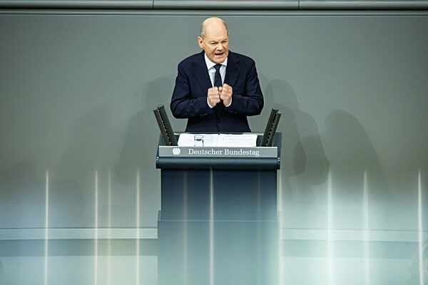 German Chancellor holds a Government Declaration in Bundestag