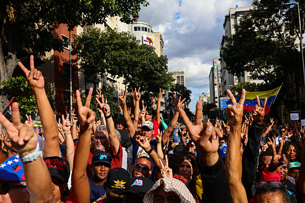 March In Support Of Venezuelan President Nicolas Maduro And His Wife Cilia Flores, Both Detained In The United States.
