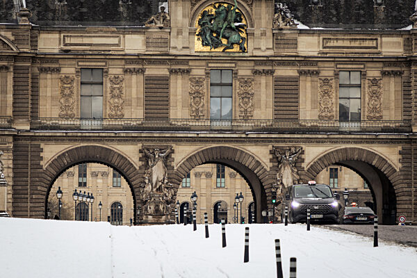 Snow In Paris, France