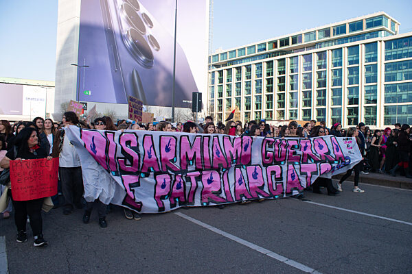 Non Una Di Meno March In Milan, Italy, On 8 March 2026