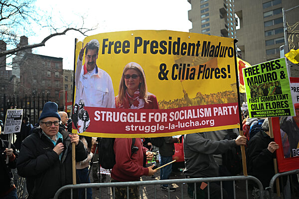 Protesters Gather Outside Nicolas Maduro Trial