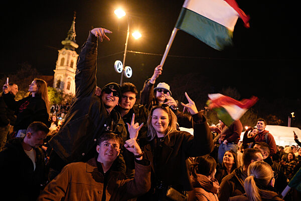 Revelers In Budapest Streets After Closing Polls Show Opposition Win