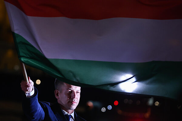 Peter Magyar Election Evening In Budapest