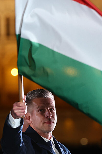 Peter Magyar Election Evening In Budapest